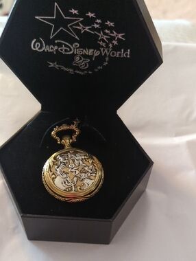 Walt Disney World 25 Th Anniversary Gold Pocket Watch Pendant Reg $125.